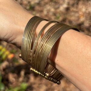Brass Multi-Wire Cuff Bracelet - Women Jewelry
